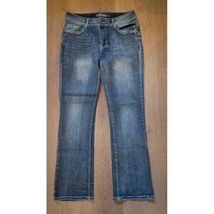 Revolt Embellished Wings and Cross Bootcut Jeans - Womens Size 12